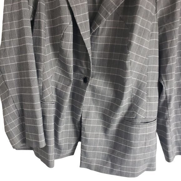 Lane Bryant Womens Plus Size 26 Gray Stretch Plaid Blazer - Picture 4 of 6